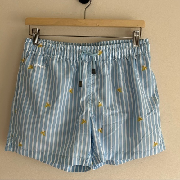 Nikben Striped Banana print Swim Trunks Shorts Size M - Picture 2 of 8